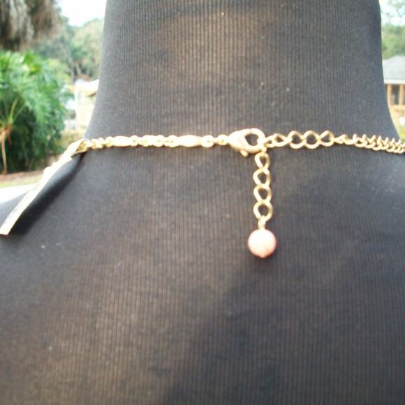 Cache Necklace OPALESSENCE Disc Stones Beads Gold Chain Adjustable New NWT $58 - Picture 4 of 5